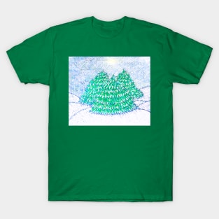 Three Christmas Trees Art T-Shirt